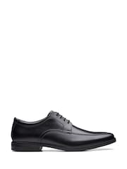 Clarks Black Leather Howard Apron Shoes - Image 1 of 7