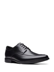 Clarks Black Leather Howard Apron Shoes - Image 3 of 7