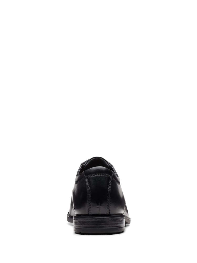 Clarks Black Leather Howard Apron Shoes - Image 7 of 7