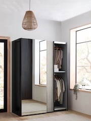 Grey Bronx Oak 1.5m Sliding Effect Semi Fitted Mirrored Wardrobe - Image 2 of 9