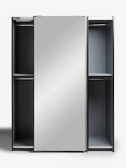 Grey Bronx Oak 1.5m Sliding Effect Semi Fitted Mirrored Wardrobe - Image 4 of 9