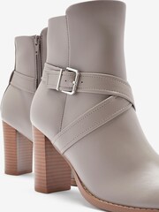 Grey Forever Comfort® Buckle Detail Heeled Ankle Boots - Image 5 of 6