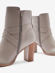 Grey Forever Comfort® Buckle Detail Heeled Ankle Boots - Image 6 of 6