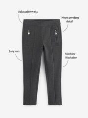 Clarks Grey Skinny Fit Girls Ponte School Trousers - Image 10 of 10