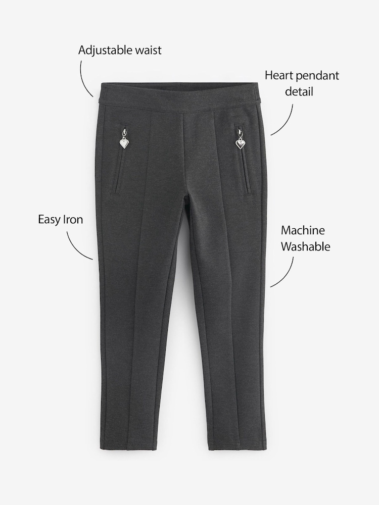 Clarks Grey Skinny Fit Girls Ponte School Trousers - Image 10 of 10