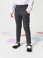 Clarks Grey Skinny Fit Girls Ponte School Trousers - Image 3 of 10