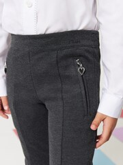 Clarks Grey Skinny Fit Girls Ponte School Trousers - Image 4 of 10