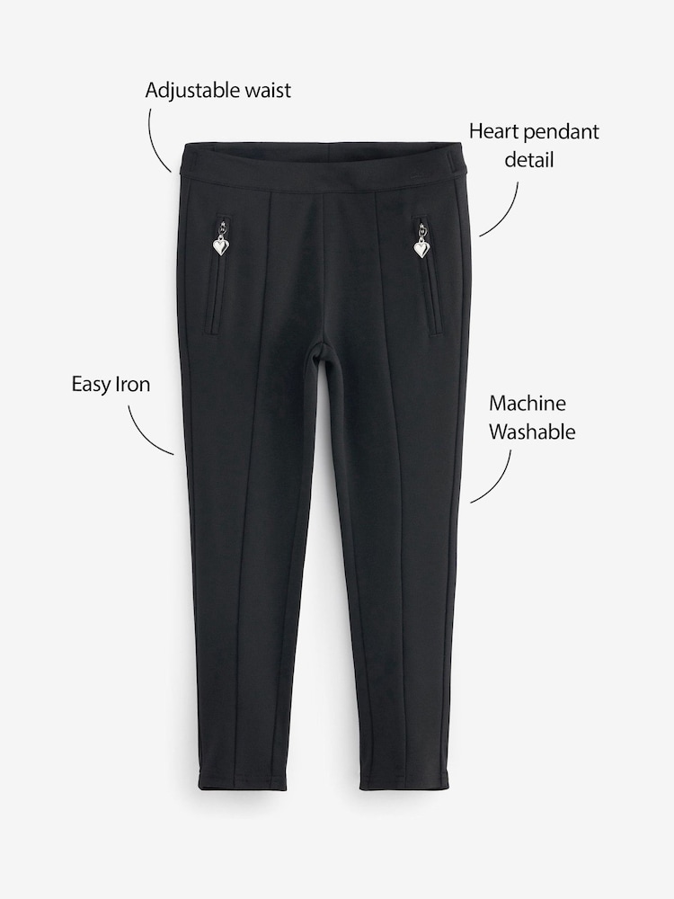 Clarks Black Skinny Fit Girls Ponte School Trousers - Image 7 of 7