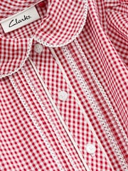 Clarks Red Clarks Gingham School Dress and Scrunchie Set - Image 9 of 10