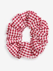 Clarks Red Clarks Gingham School Dress and Scrunchie Set - Image 10 of 10