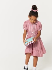 Clarks Red Clarks Gingham School Dress and Scrunchie Set - Image 3 of 10