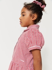 Clarks Red Clarks Gingham School Dress and Scrunchie Set - Image 5 of 10