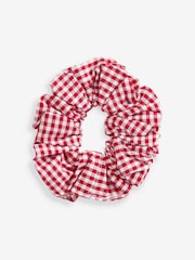 Clarks Red Clarks Gingham School Dress and Scrunchie Set - Image 7 of 10