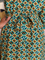 Myleene Klass Green Printed Tie Neck Midi Dress - Image 13 of 13