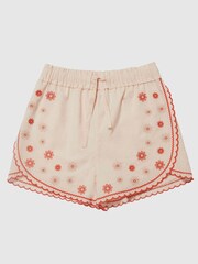 Reiss Orange Luna Junior Embroidered Shorts - Image 2 of 5