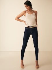 Reiss Indigo Lux Mid Rise Skinny Jeans - Image 1 of 5