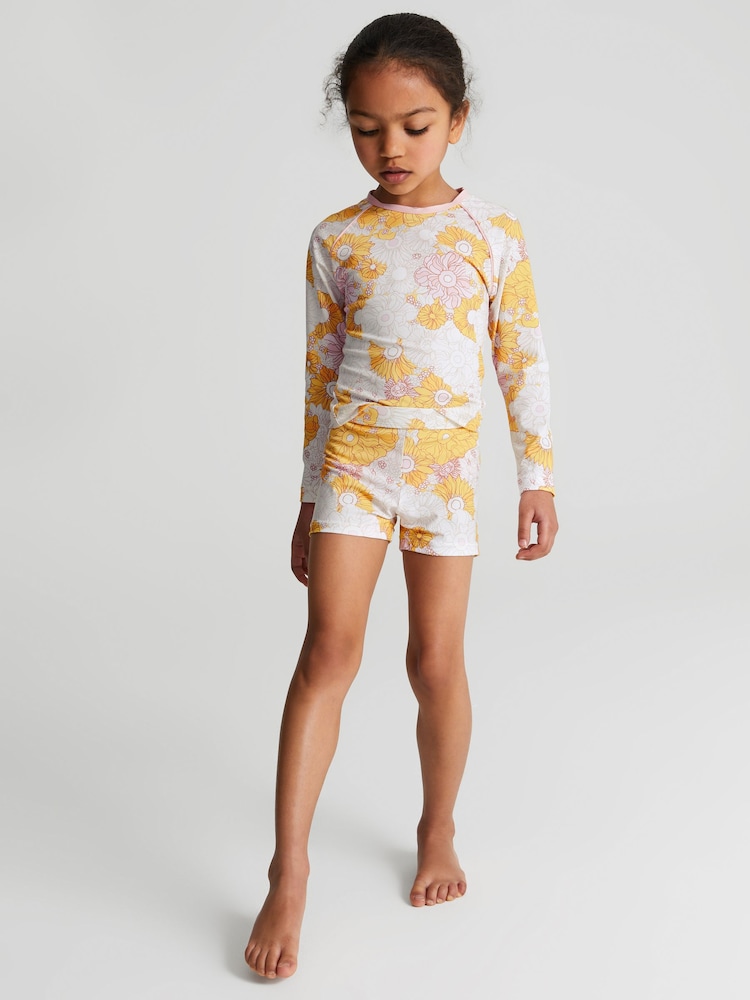 Reiss Coral Fifi Junior Printed Swim Top - Image 1 of 5