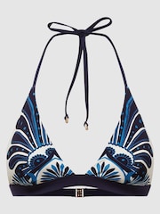 Reiss White Print Lucille Printed Bikini Top - Image 2 of 5