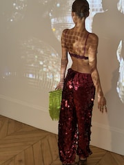 Never Fully Dressed Red Sequin Naomi Trousers - Image 4 of 7