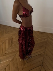 Never Fully Dressed Red Sequin Naomi Trousers - Image 7 of 7