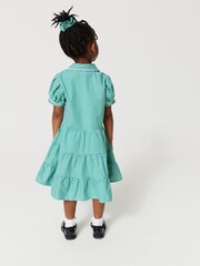 Clarks Green Clarks Gingham School Dress and Scrunchie Set - Image 3 of 10