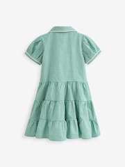 Clarks Green Clarks Gingham School Dress and Scrunchie Set - Image 7 of 10