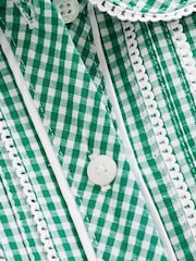 Clarks Green Clarks Gingham School Dress and Scrunchie Set - Image 8 of 10
