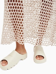 AllSaints White Eclipse Flatform Sliders - Image 1 of 7