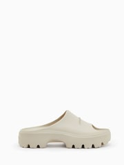 AllSaints White Eclipse Flatform Sliders - Image 3 of 7