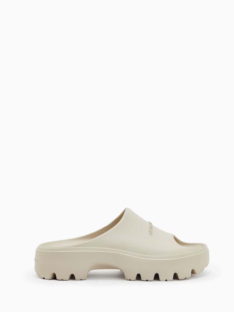 AllSaints White Eclipse Flatform Sliders - Image 3 of 7