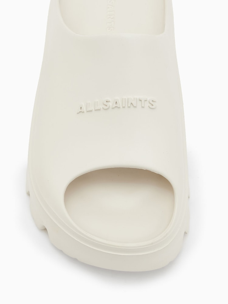 AllSaints White Eclipse Flatform Sliders - Image 6 of 7