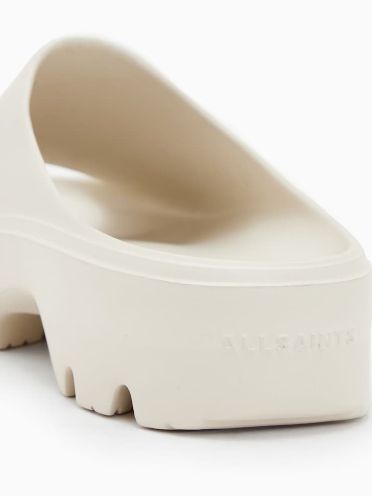 AllSaints White Eclipse Flatform Sliders - Image 7 of 7