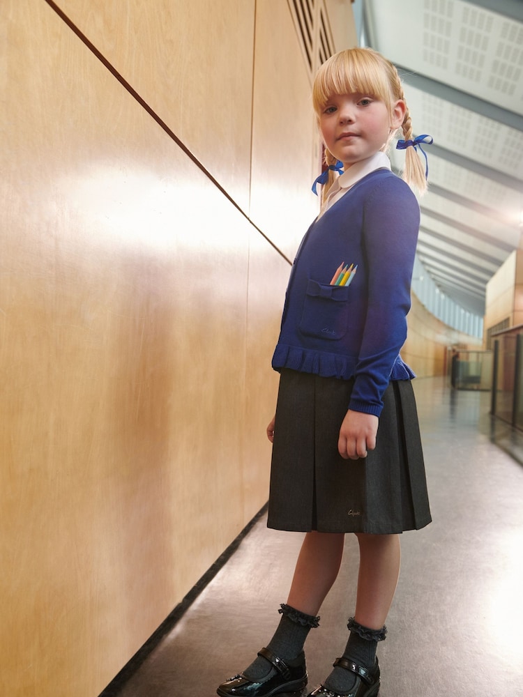 Clarks Blue School V-Neck Cardigan - Image 1 of 9