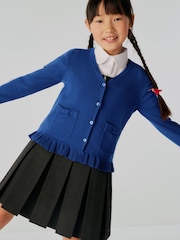 Clarks Blue School V-Neck Cardigan - Image 3 of 9