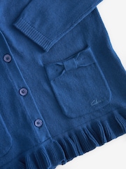 Clarks Blue School V-Neck Cardigan - Image 8 of 9