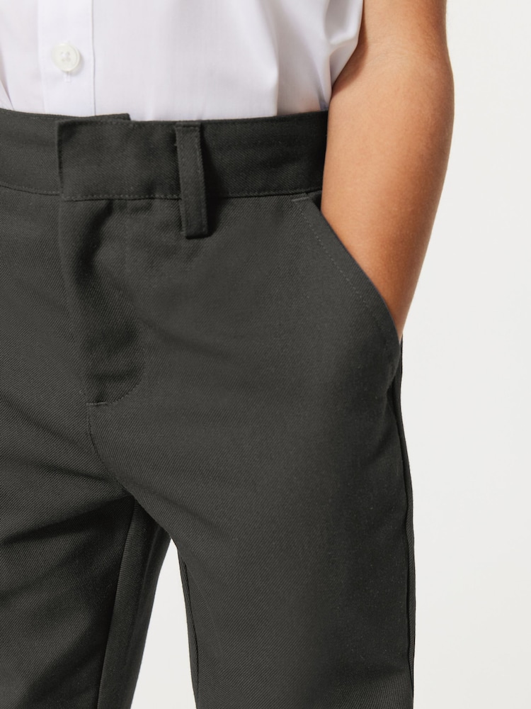 Clarks Dark Grey Boys Fastened School Trousers with Stretch - Image 3 of 7