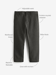 Clarks Dark Grey Boys Fastened School Trousers with Stretch - Image 4 of 7