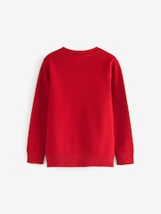 Clarks Red Long Sleeve School Knitted V-Neck Jumper - Image 6 of 8