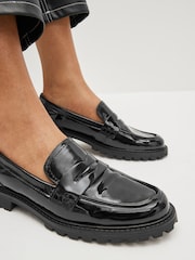 Black Forever Comfort® Patent Chunky Loafer Shoes - Image 2 of 6