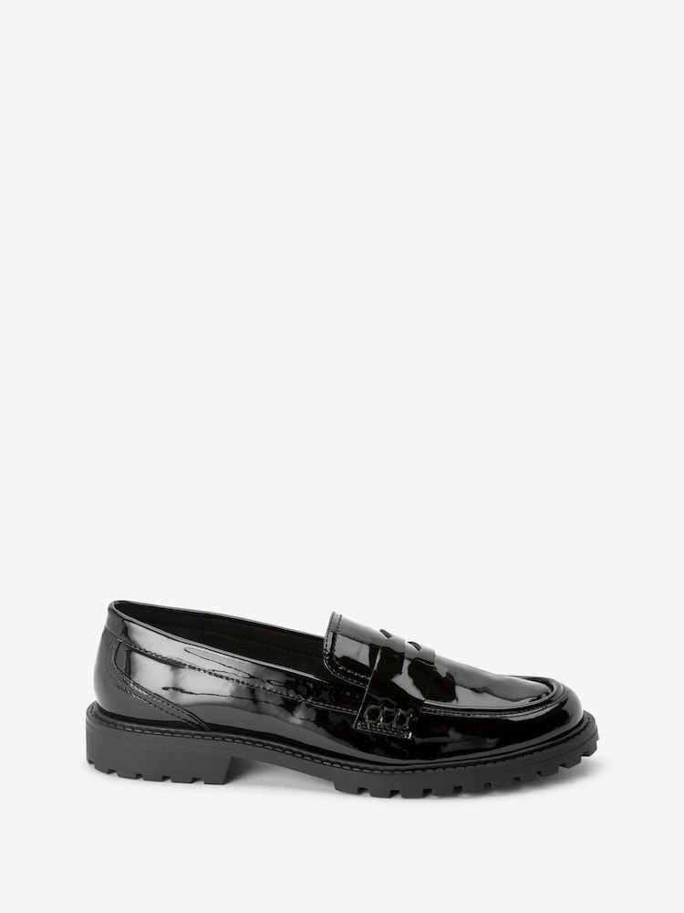 Black Forever Comfort® Patent Chunky Loafer Shoes - Image 3 of 6