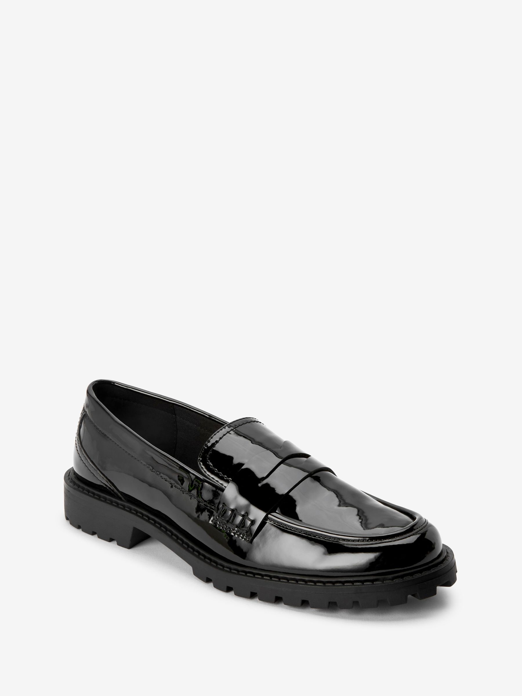 Buy Black Forever Comfort® Clean Patent Chunky Loafer Shoes from Next Malta
