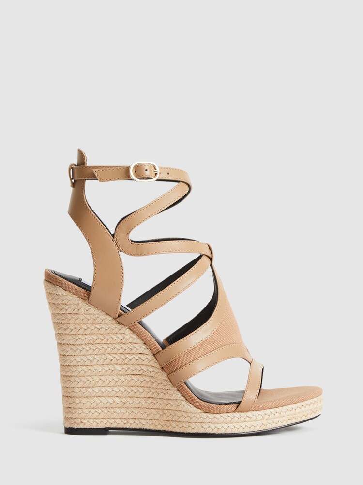 Reiss Biscuit Bardsley Wedge Sandals - Image 1 of 2 Reiss Biscuit Bardsley Wedge Sandals - Image 1 of 2