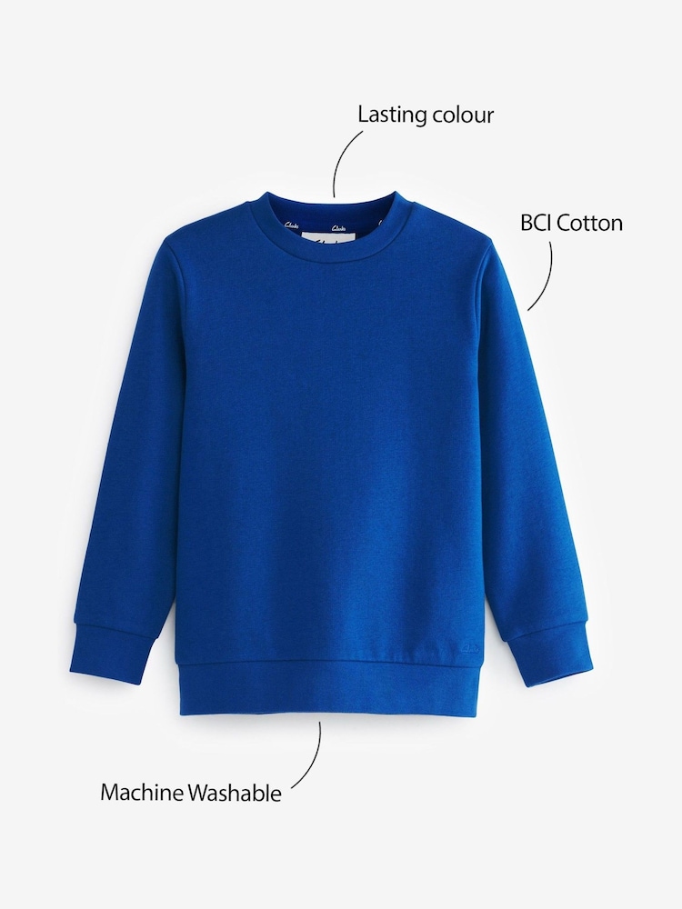 Clarks Blue Unisex Crew Neck School Sweatshirt - Image 9 of 9