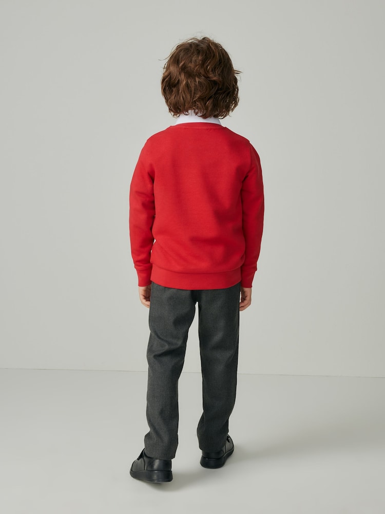 Червоний - Clarks Унісекс Crew Neck Шкільний світшот - Image 3 of 12