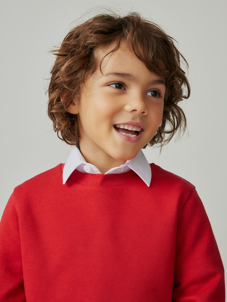 Червоний - Clarks Унісекс Crew Neck Шкільний світшот - Image 5 of 12