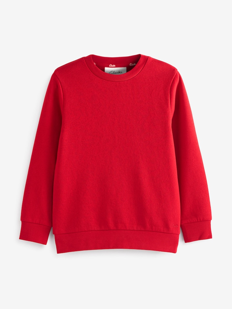 Червоний - Clarks Унісекс Crew Neck Шкільний світшот - Image 9 of 12
