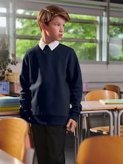 Clarks Navy Blue Unisex Crew Neck School Sweatshirt - Image 1 of 9