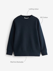Clarks Navy Blue Unisex Crew Neck School Sweatshirt - Image 4 of 9