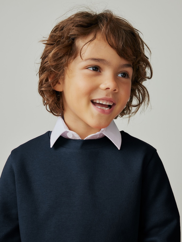 Clarks Navy Blue Unisex Crew Neck School Sweatshirt - Image 5 of 9