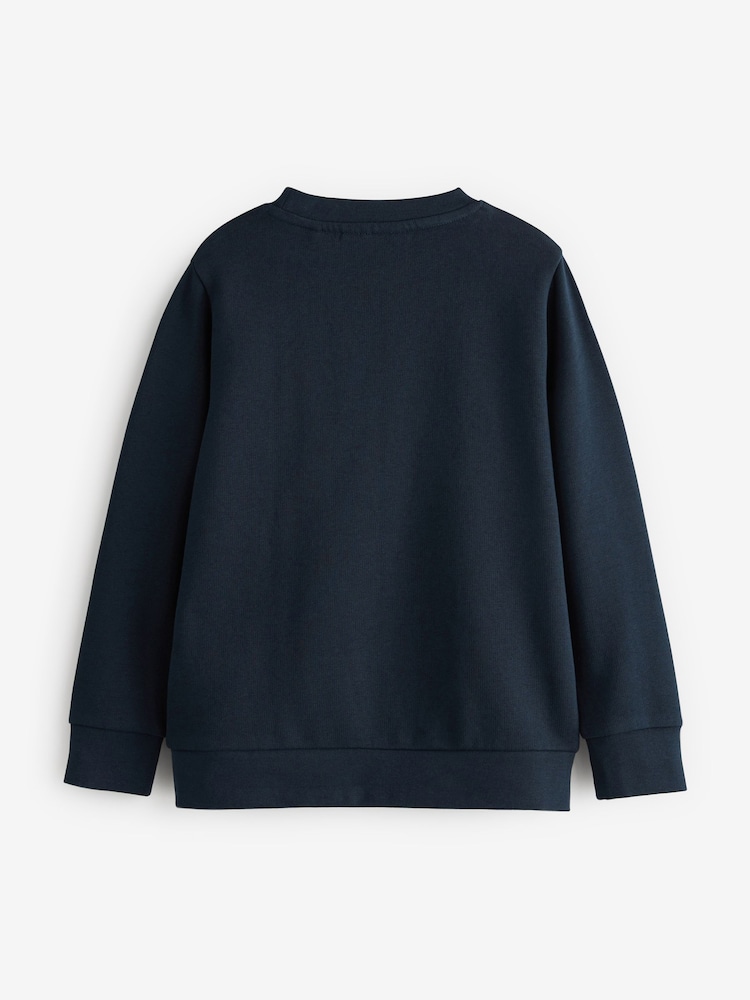 Clarks Navy Blue Unisex Crew Neck School Sweatshirt - Image 8 of 9